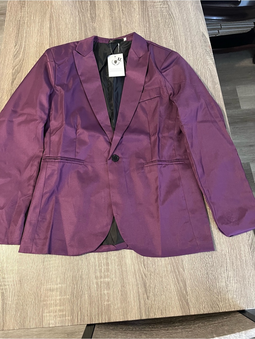 Purple Men's Single-Button Blazer